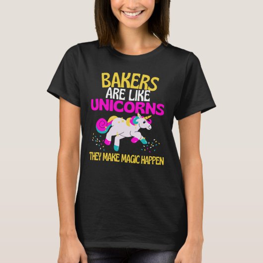 Bakers Unicorn , Magisches Einhorn Backen Lebensmi T-Shirt (Vorderseite)
