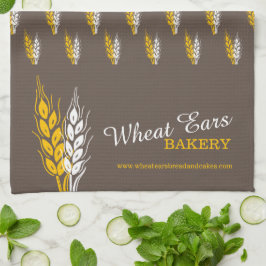 Bakers Weizenbraun-gelbe Grafik-Business-Werbung Geschirrtuch