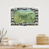 Bakersfield, CA Panoramic Map - 1901 Poster (Küche)