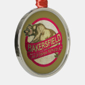 Bakersfield California Bär-Urlaubsornament Silbernes Ornament (Rechts)
