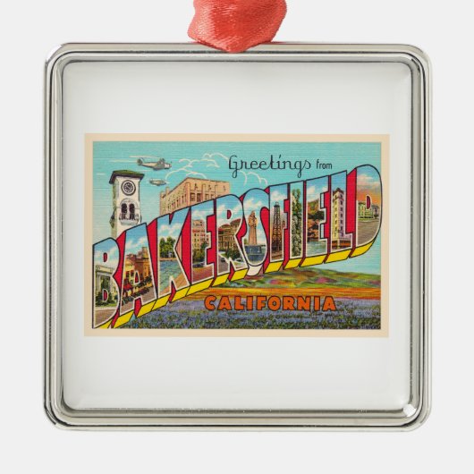 Bakersfield California CA Large Letter Postcard Ornament Aus Metall (Vorne)