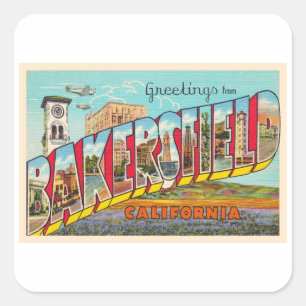 Bakersfield California CA Large Letter Postcard Quadratischer Aufkleber