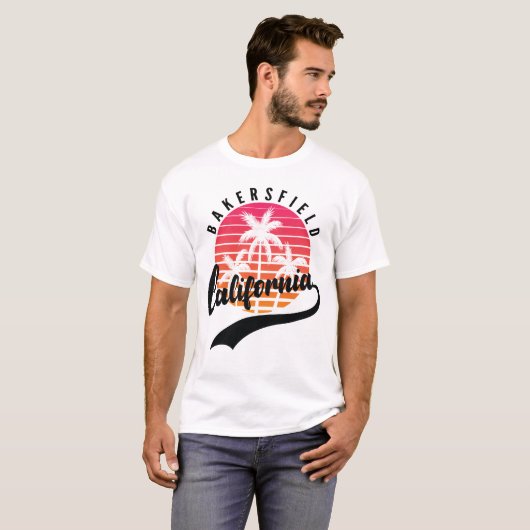 Bakersfield, California Retro Sunset Men's T - Shi T-Shirt (Vorne ganz)