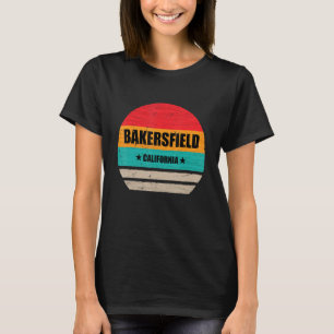 Bakersfield California Retro Vintag Sunset Us Sta T-Shirt