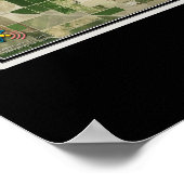 Bakersfield California Satellite-Poster-Karte Poster (Ecke)