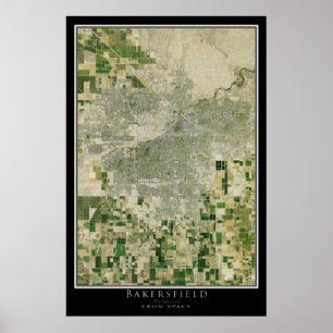 Bakersfield California Satellite-Poster-Karte Poster