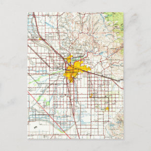 Bakersfield California Vintag Map Postkarte