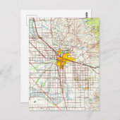 Bakersfield California Vintag Map Postkarte (Vorne/Hinten)