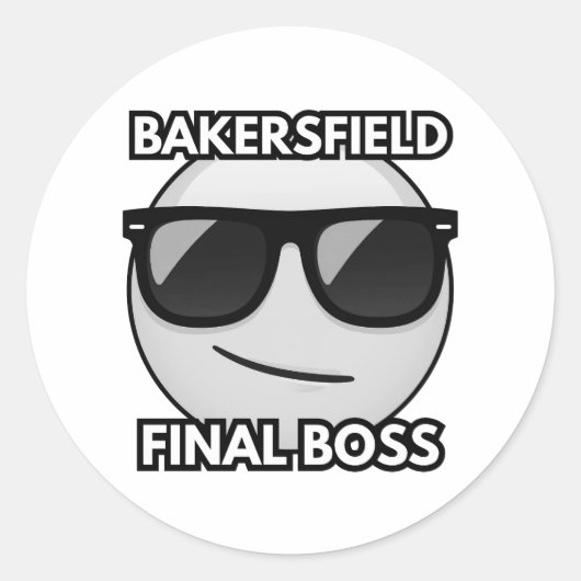 Bakersfield Final Boss Cool Emoji Sticker (Vorderseite)