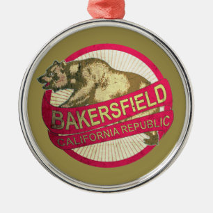 Bakersfield Kalifornien Bär Weihnachtsbaumschmuck Silbernes Ornament