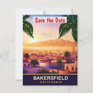 Bakersfield Kalifornien Palmsonnenuntergang Hochze Save The Date