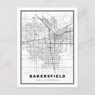 Bakersfield Map Postkarte