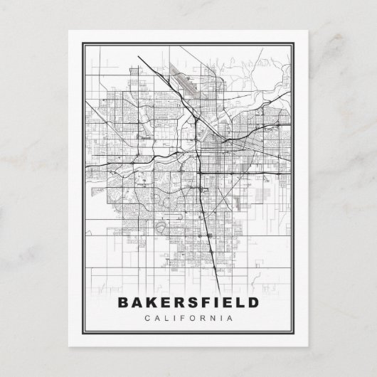Bakersfield Map Postkarte (Vorderseite)
