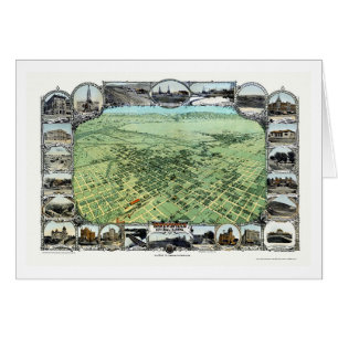 Bakersfield, panoramische Karte CAs - 1901