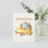 Bakery add message Business name lemon pie Postkarte (Stehend Vorderseite)
