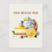 Bakery add message Business name lemon pie Postkarte (Vorderseite)