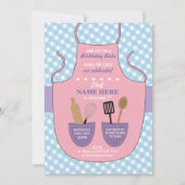 Bakery Apron Birthday Party Girls Cookies Invite Einladung (Vorderseite)