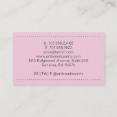 Bakery Baker Pastry Chef Visitenkarte (Rückseite)