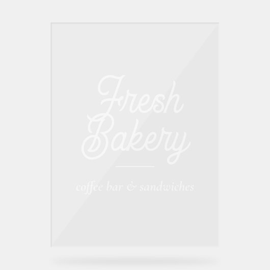 Bakery Branding Business Script Window Glass Acrylschild (Vorderseite)