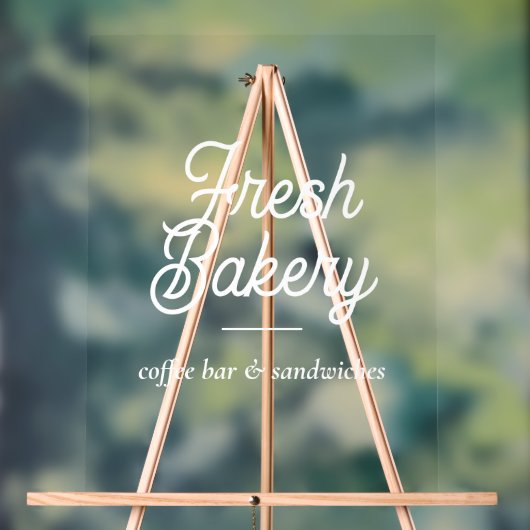 Bakery Branding Business Script Window Glass Acrylschild (Neutral)