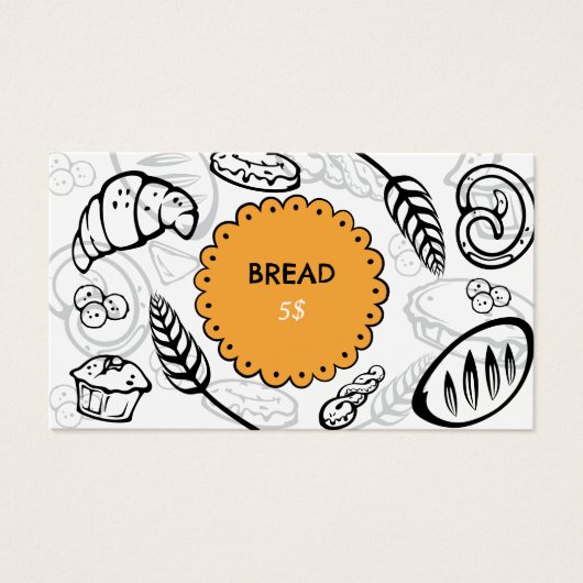 Bakery Brot Illustration Preis-Tag (Vorderseite)