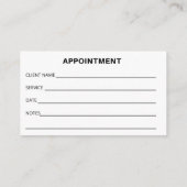 Bakery Business APPOINTMENT Card Visitenkarte (Rückseite)