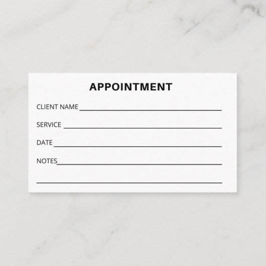 Bakery Business APPOINTMENT Card Visitenkarte (Rückseite)