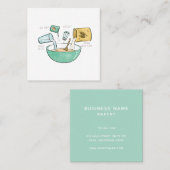 Bakery Business Bread Rezept Illustration Quadratische Visitenkarte (Vorne/Hinten)