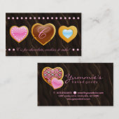 Bakery business card cookies heart chocolate dark visitenkarte (Vorne/Hinten)