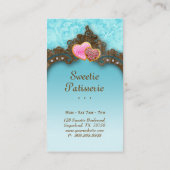 Bakery Business Card Cookies Vintag Brown Blue Visitenkarte (Rückseite)