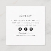 Bakery Business Card für Aquarellgeräte Quadratische Visitenkarte (Rückseite)