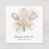 Bakery Business Card für Aquarellgeräte Quadratische Visitenkarte (Vorderseite)