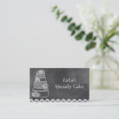 Bakery Business Card mit Chalkboard Visitenkarte (Stehend Vorderseite)