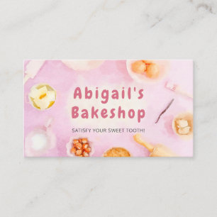 Bakery Business Card - Niedliches pastellfarbenes Visitenkarte