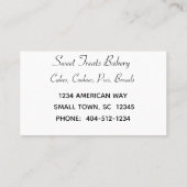 Bakery Business Card Visitenkarte (Rückseite)