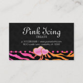 BAKERY Business Card Zebra Pink Dots Orange Pink Visitenkarte (Rückseite)