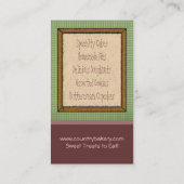 Bakery Business Cards Visitenkarte (Rückseite)