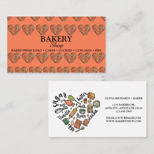 Bakery Business Cards Visitenkarte (Vorne/Hinten)