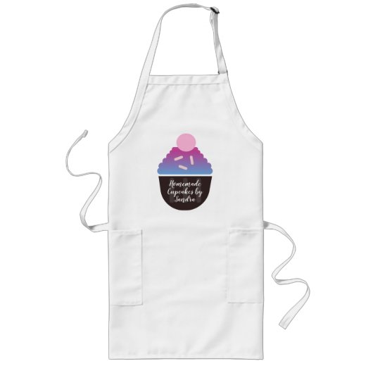 Bakery Business Cupcake Gradient Logo Lange Schürze (Vorne)