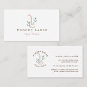 Bakery Business Lady & Natural Floral Logo Visitenkarte (Vorne/Hinten)