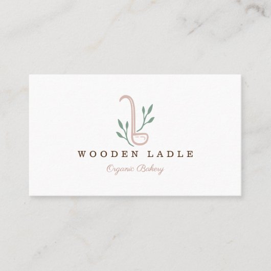 Bakery Business Lady & Natural Floral Logo Visitenkarte (Vorderseite)