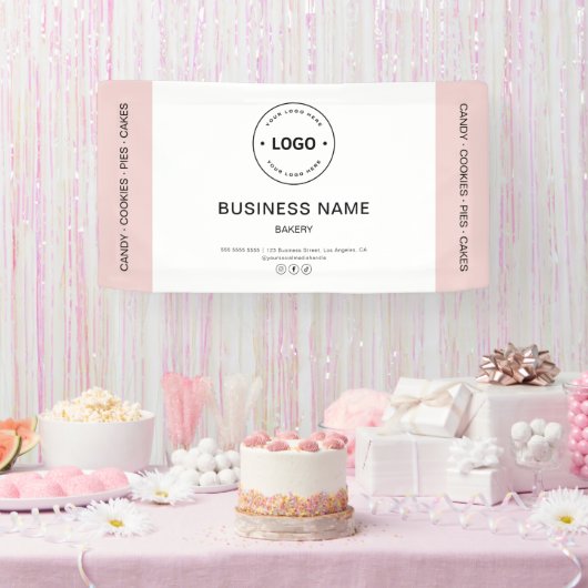 Bakery Business Logo Pastry Chef Banner (Party)