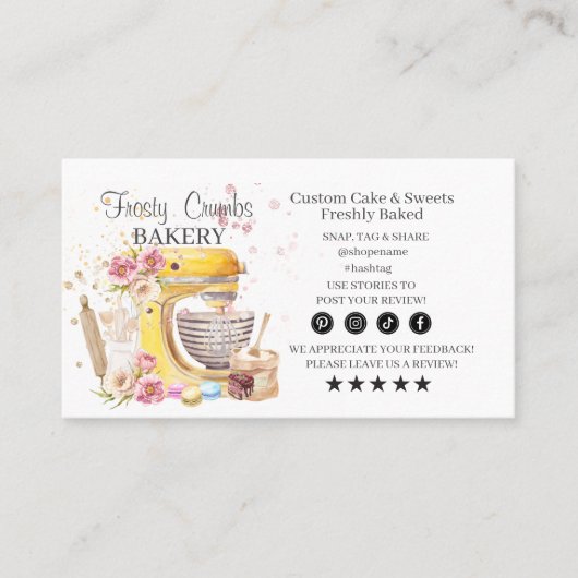 Bakery Business Loyalty Business Card Visitenkarte (Vorderseite)