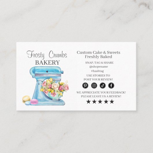 Bakery Business Loyalty Business Card Visitenkarte (Vorderseite)