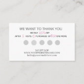 Bakery Business Loyalty Business Card Visitenkarte (Rückseite)