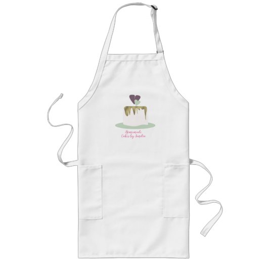 Bakery Business Tier Wedding One Layer Cake Logo B Lange Schürze (Vorne)