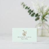Bakery Business Wooden Ladine & Floral Logo Busine Visitenkarte (Stehend Vorderseite)