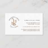 Bakery Business Wooden Ladine & Floral Logo Busine Visitenkarte (Rückseite)