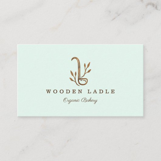 Bakery Business Wooden Ladine & Floral Logo Busine Visitenkarte (Vorderseite)