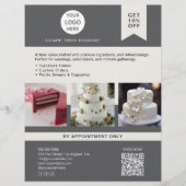 Bakery Cake Custom Logo Grau Business Flyer (Vorne)